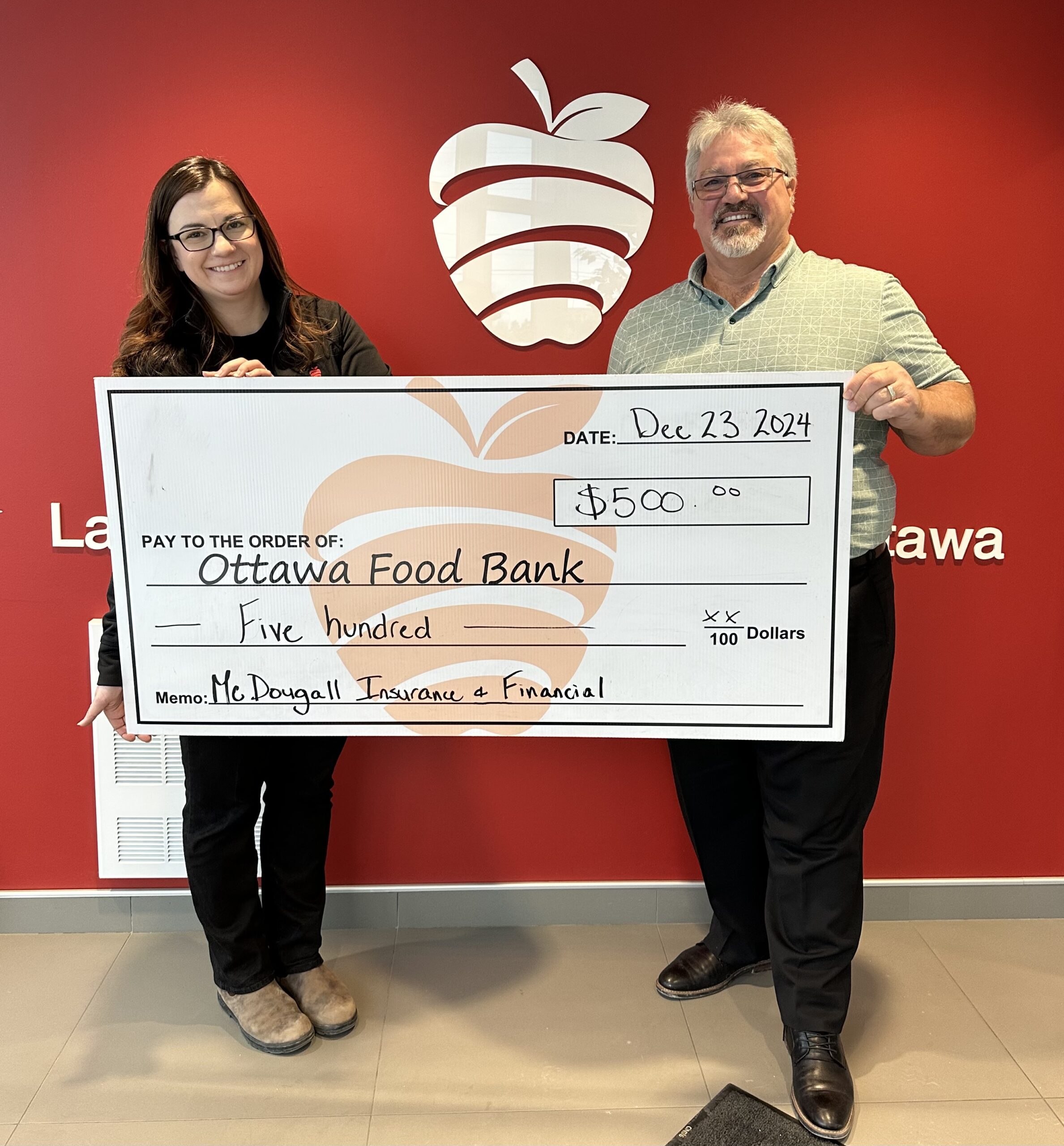 McDougall Insurance Ottawa office donates to Ottawa Food Bank